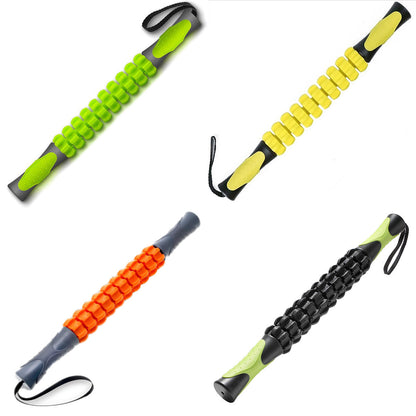 Muscle Roller Stick Full Body Fitness Massage Tool for Home and Gym Use - Green