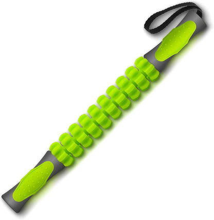Muscle Roller Stick Full Body Fitness Massage Tool for Home and Gym Use - Green