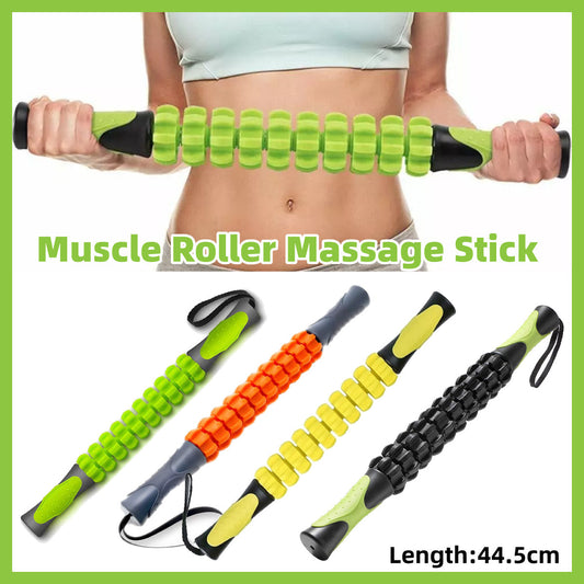 Muscle Roller Stick Full Body Fitness Massage Tool for Home and Gym Use - Orange