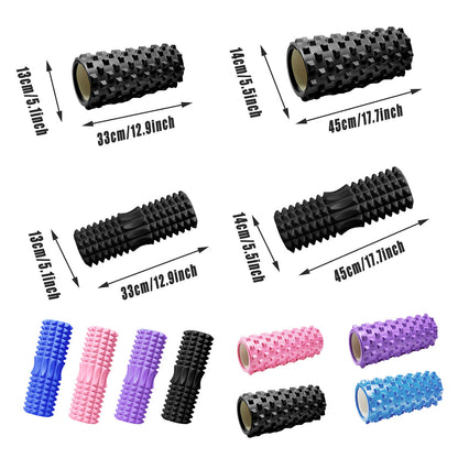 High Density EVA Foam Roller Yoga Massage Stick for Fitness - Wolf Tooth Style Pink-45cm