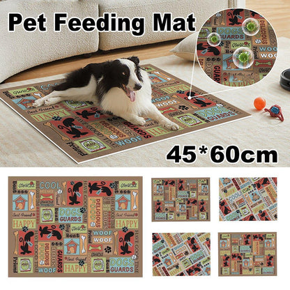 Waterproof Pet Floor Mat Carpet For Dog Cage Feeding Area Anti Slip Washable - Dog-Brown