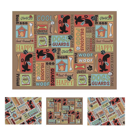 Waterproof Pet Floor Mat Carpet For Dog Cage Feeding Area Anti Slip Washable - Dog-Brown