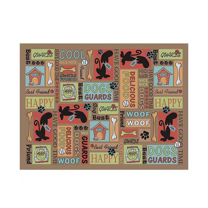 Waterproof Pet Floor Mat Carpet For Dog Cage Feeding Area Anti Slip Washable - Dog-Brown