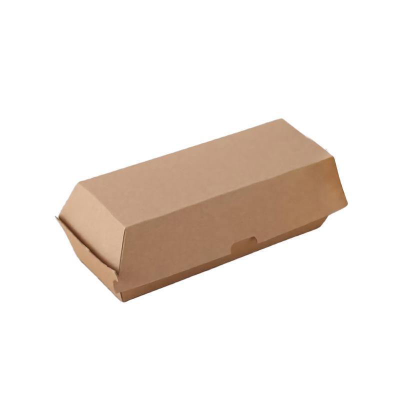 UP To 250PCS Cardboard Hot Dog Box - Brown Corrugated Kraft - Plain - CB8-200PCS