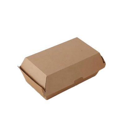 UP To 250PCS Cardboard Hot Dog Box - Brown Corrugated Kraft - Plain - CB8-200PCS
