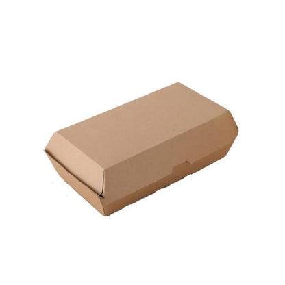 UP To 250PCS Cardboard Hot Dog Box - Brown Corrugated Kraft - Plain - CB8-200PCS
