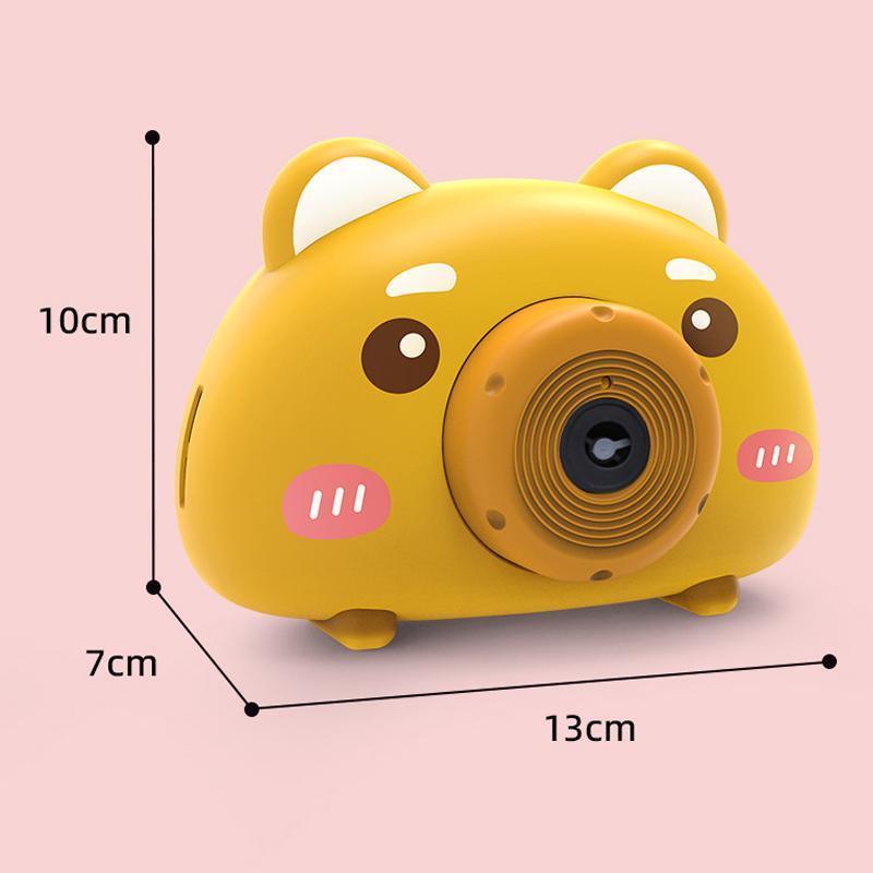 Acousto Optic Bubble Machine Camera Animal-Shaped With Light Music Toy Gift - Bear