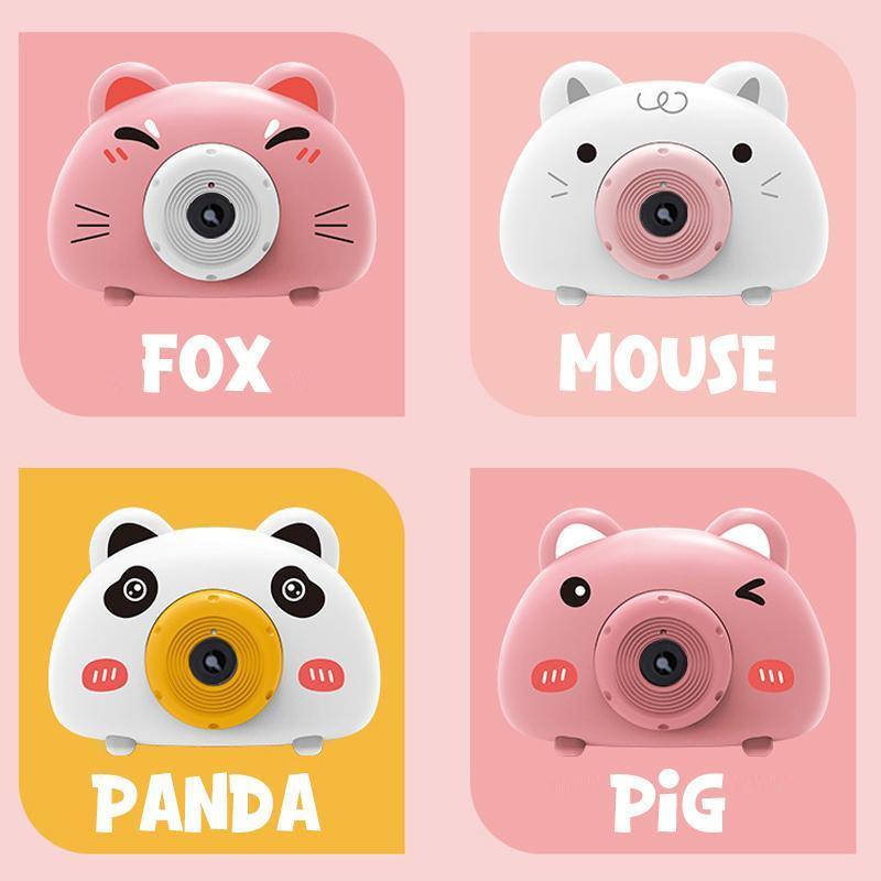 Acousto Optic Bubble Machine Camera Animal-Shaped With Light Music Toy Gift - Bear