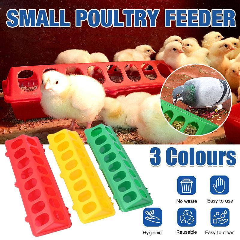 30cm Feeder Storage Trough Quail Drinker Plastic Wild Stable Chick Birds Pigeons - Yellow