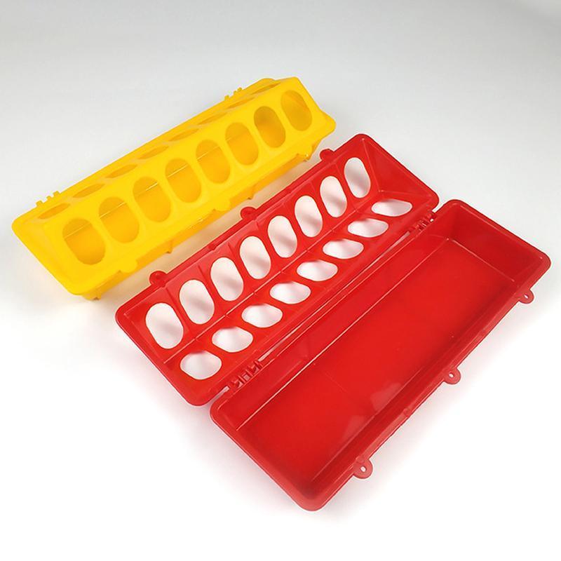 30cm Feeder Storage Trough Quail Drinker Plastic Wild Stable Chick Birds Pigeons - Yellow