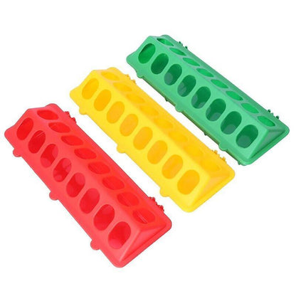 30cm Feeder Storage Trough Quail Drinker Plastic Wild Stable Chick Birds Pigeons - Green