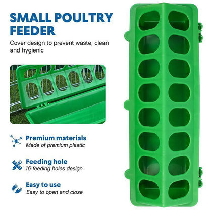 30cm Feeder Storage Trough Quail Drinker Plastic Wild Stable Chick Birds Pigeons - Green
