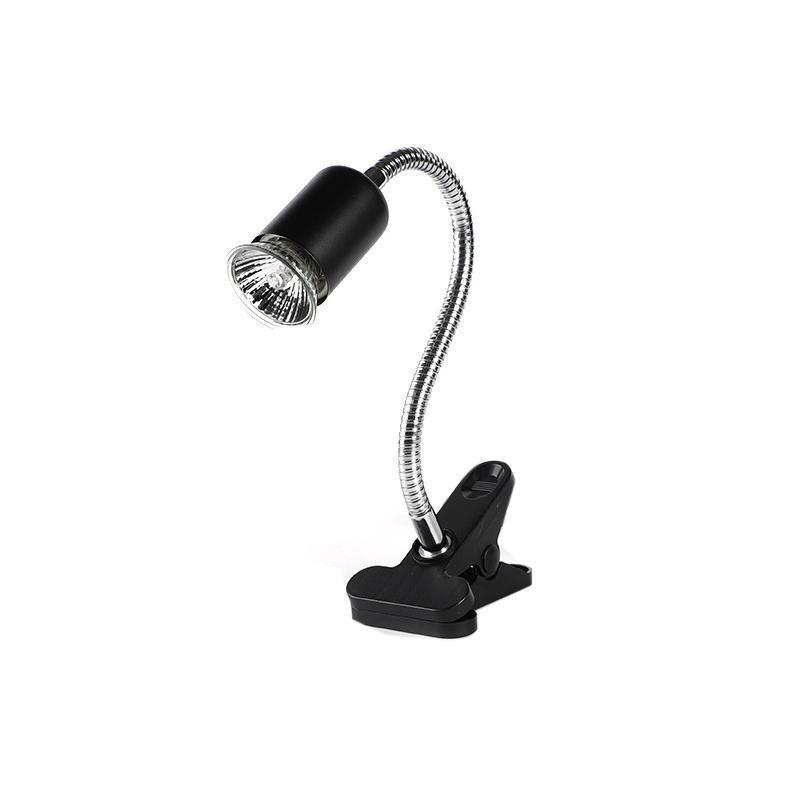 E27 Reptile Heat Lamp UVA UVB Turtle Lizard Heating Light with Clip - 25W Bulb + Black Holder