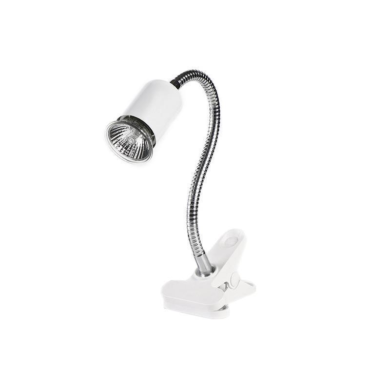E27 Reptile Heat Lamp UVA UVB Turtle Lizard Heating Light with Clip - 50W Bulb + White Holder