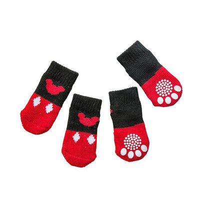 Dog Socks Non-Slip Grip Slip Anti-Slip - Puppy Cat Pet Shoes Slippers S Size - Yellow ducklings
