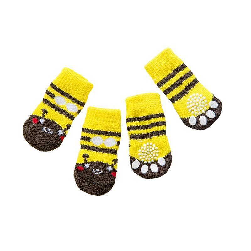 Dog Socks Non-Slip Grip Slip Anti-Slip - Puppy Cat Pet Shoes Slippers S Size - Red Mickey