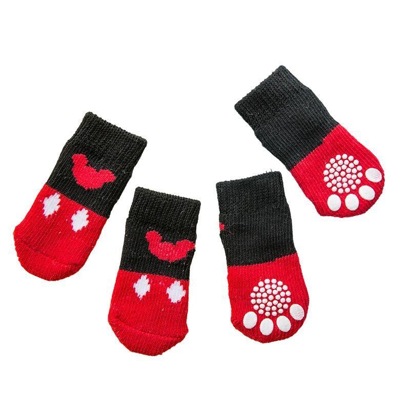 Non Slip Pet Socks for Dogs and Cats Knitted Paw Protector with Grips L Size - Yellow Kumamoto
