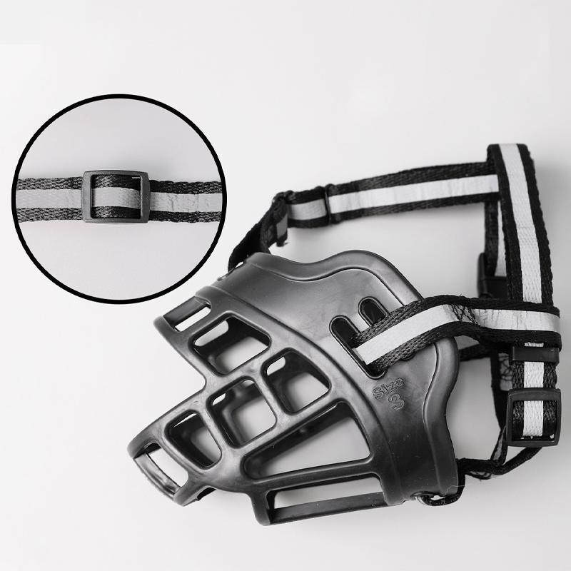 6 Sizes Adjustable Pet Dog No Bite Silicone Basket Muzzle Cage Mouth Mesh Cover - 4#