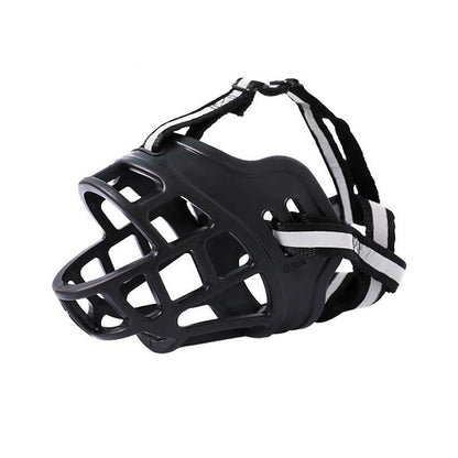 6 Sizes Adjustable Pet Dog No Bite Silicone Basket Muzzle Cage Mouth Mesh Cover - 5#