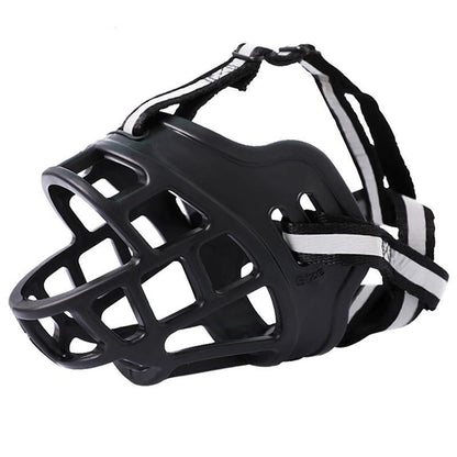 6 Sizes Adjustable Pet Dog No Bite Silicone Basket Muzzle Cage Mouth Mesh Cover - 5#