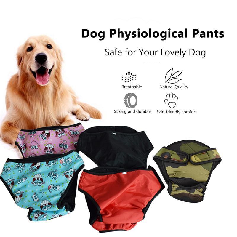 Washable Female Pet Dog Cat Nappy Diaper Physiological Pants Panties Underwear Pink - XS
