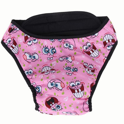 Washable Female Pet Dog Cat Nappy Diaper Physiological Pants Panties Underwear Pink - L