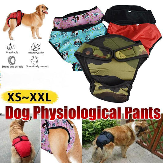 Washable Female Pet Dog Cat Nappy Diaper Physiological Pants Panties Underwear Pink - XL