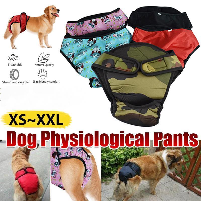 Washable Female Pet Dog Cat Nappy Diaper Physiological Pants Panties Underwear Black - XS