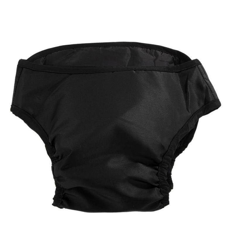 Washable Female Pet Dog Cat Nappy Diaper Physiological Pants Panties Underwear Black - XXL