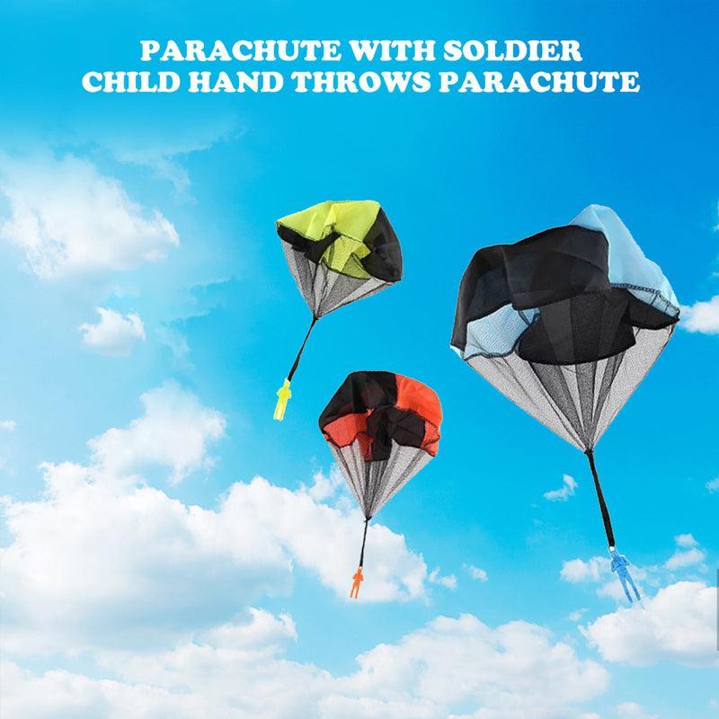 Hand Throwing Mini Soldier Parachute Funny Toy Outdoor Game Play Educational - Yellow