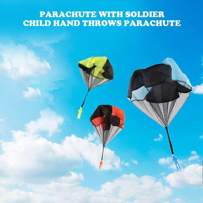 Hand Throwing Mini Soldier Parachute Funny Toy Outdoor Game Play Educational - Yellow