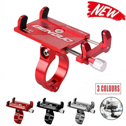 Aluminium Alloy Bicycle Phone Holder Handlebar Mount For Bike Motorcycle - Red