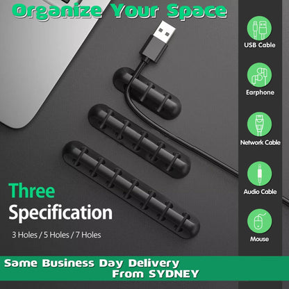 Value Pack Usb Charge Cable Holder Desk Cable Clips Organizer Cord Management - 7 Clips