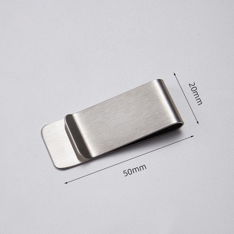 Clip Note Business Card Holder Stainless Steel Mens Wallet Metal - Silver