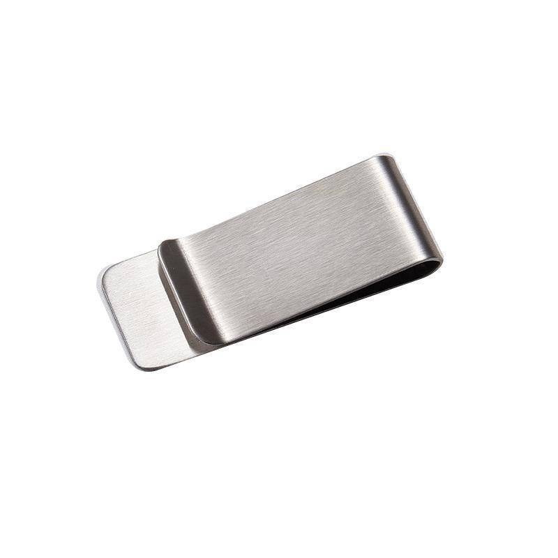 Clip Note Business Card Holder Stainless Steel Mens Wallet Metal - Silver
