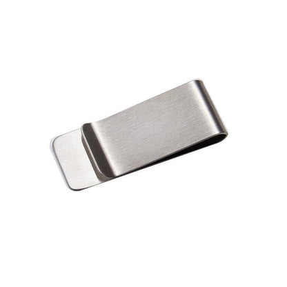 Clip Note Business Card Holder Stainless Steel Mens Wallet Metal - Silver
