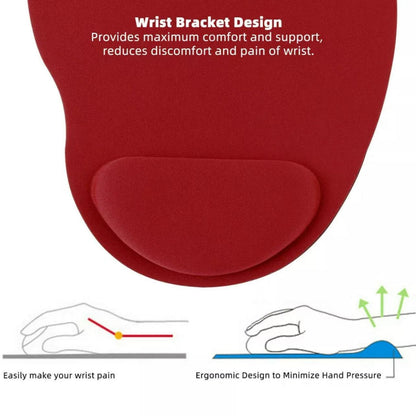 Comfort Mouse Pad with Built In Wrist Support Non Slip Ergonomic Mice Mat - Orange