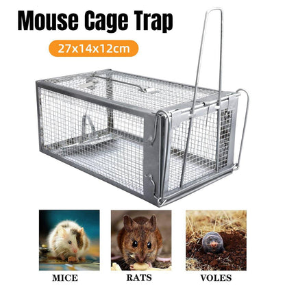 Humane Rat Trap Cage Live 1 Door Animal Catch Pest Rodent Mouse Bait Control Box