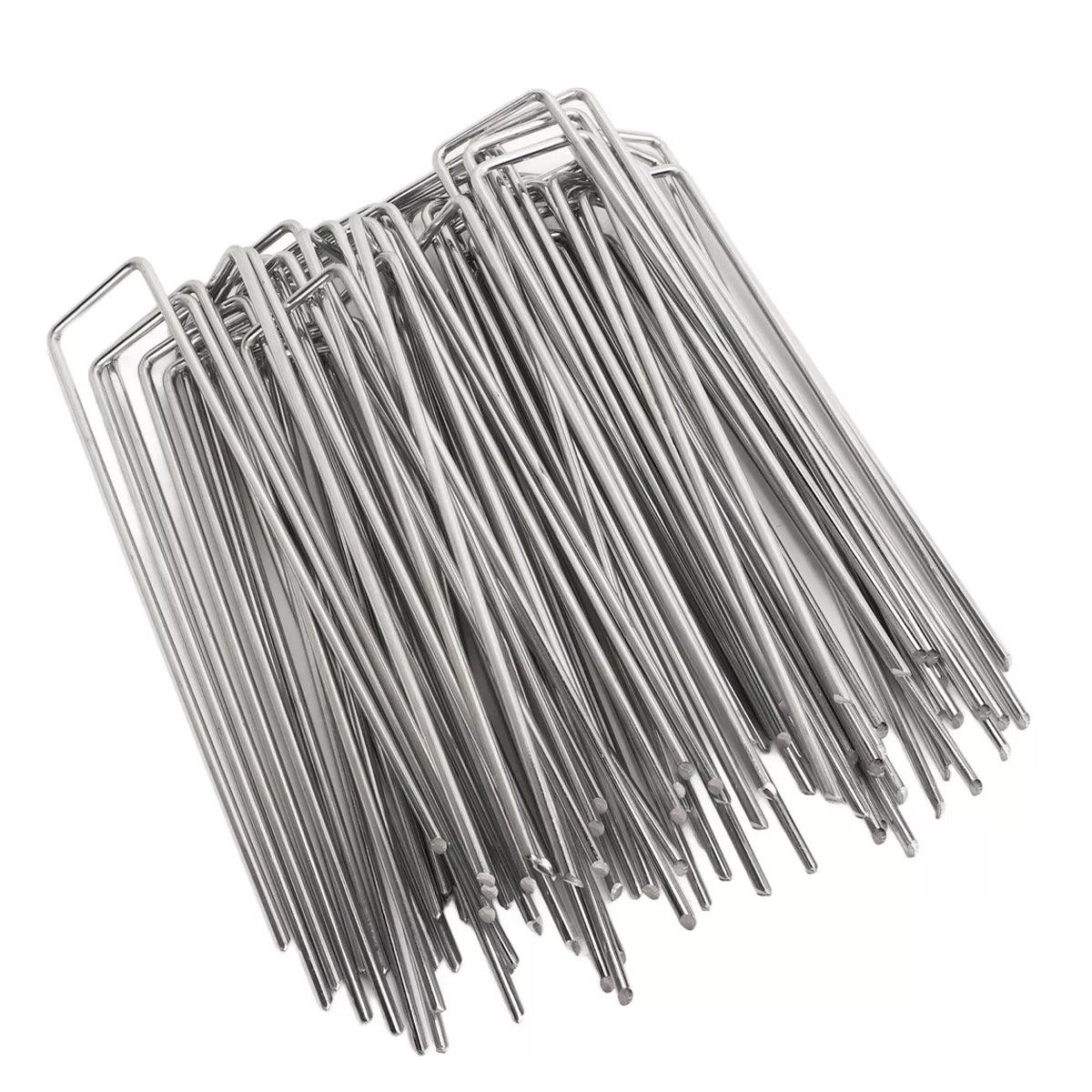 100pcs U Shape Ground Stakes Gardening Spikes Landscape Anchor Pins