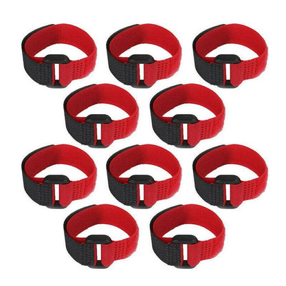 10pcs Rooster Anti Crow Collar Adjustable Nylon Neck Belt Poultry Sound Control - Red