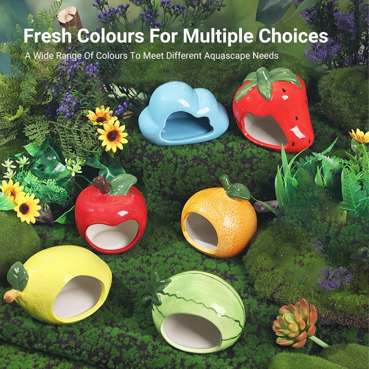 Ceramic Hamster Nest Shelter Landscaping Supplies Small Animal Hideout House - Apple