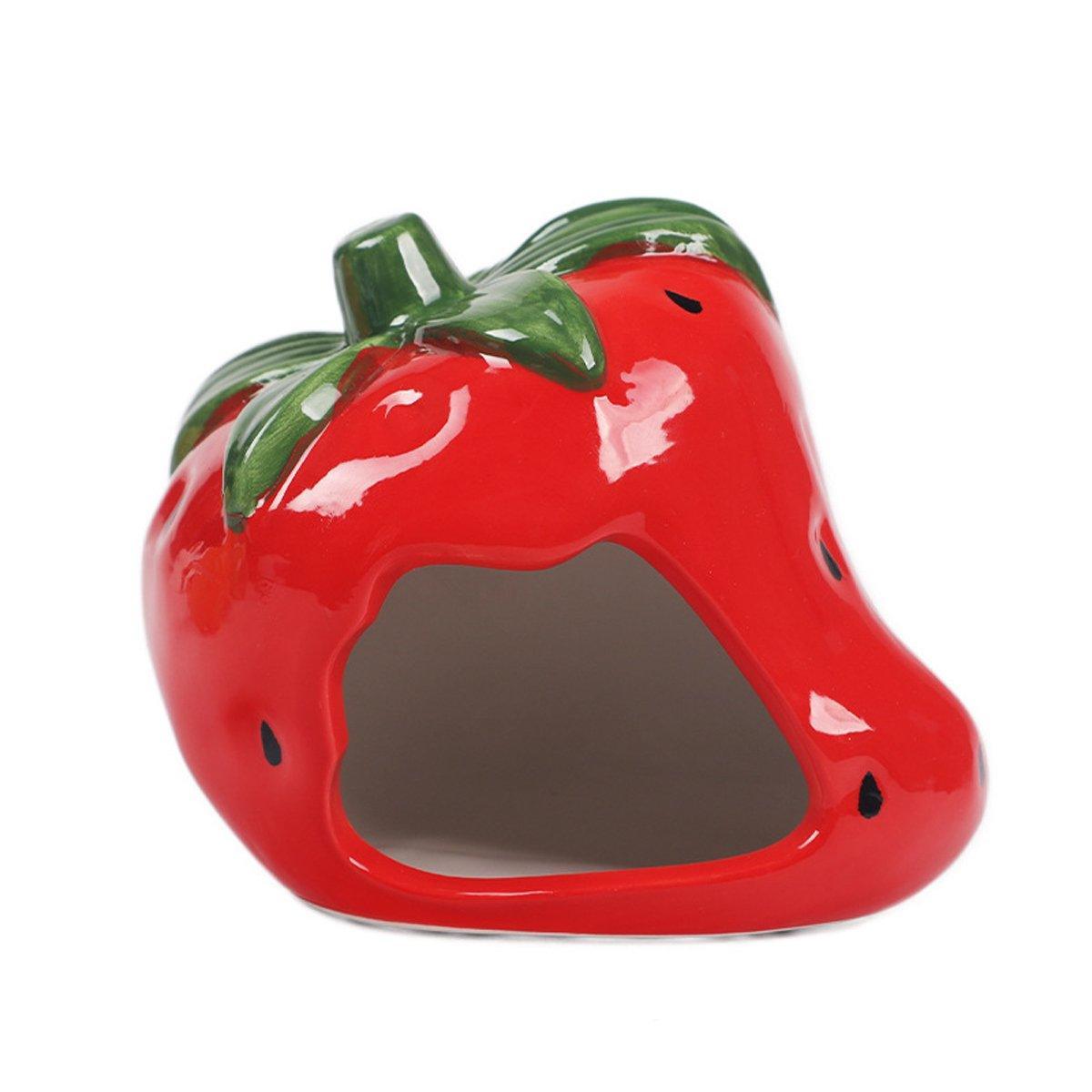 Ceramic Hamster Nest Shelter Landscaping Supplies Small Animal Hideout House - Watermelon