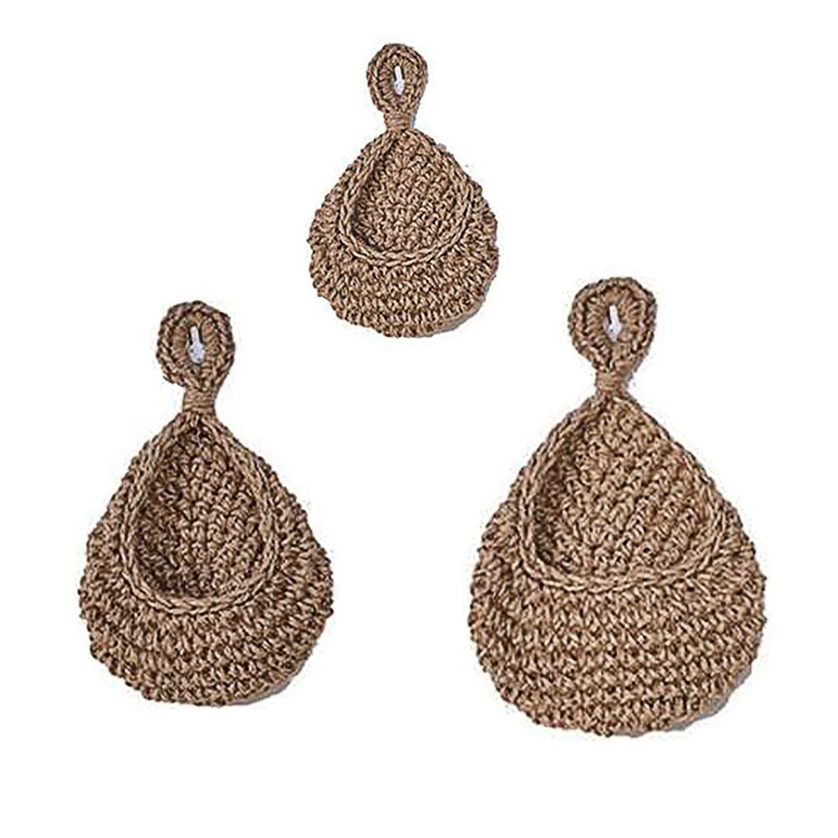 3pcs Boho Hanging Wall Baskets Woven Vegetable Fruit Storage Pouch Kitchen Decor