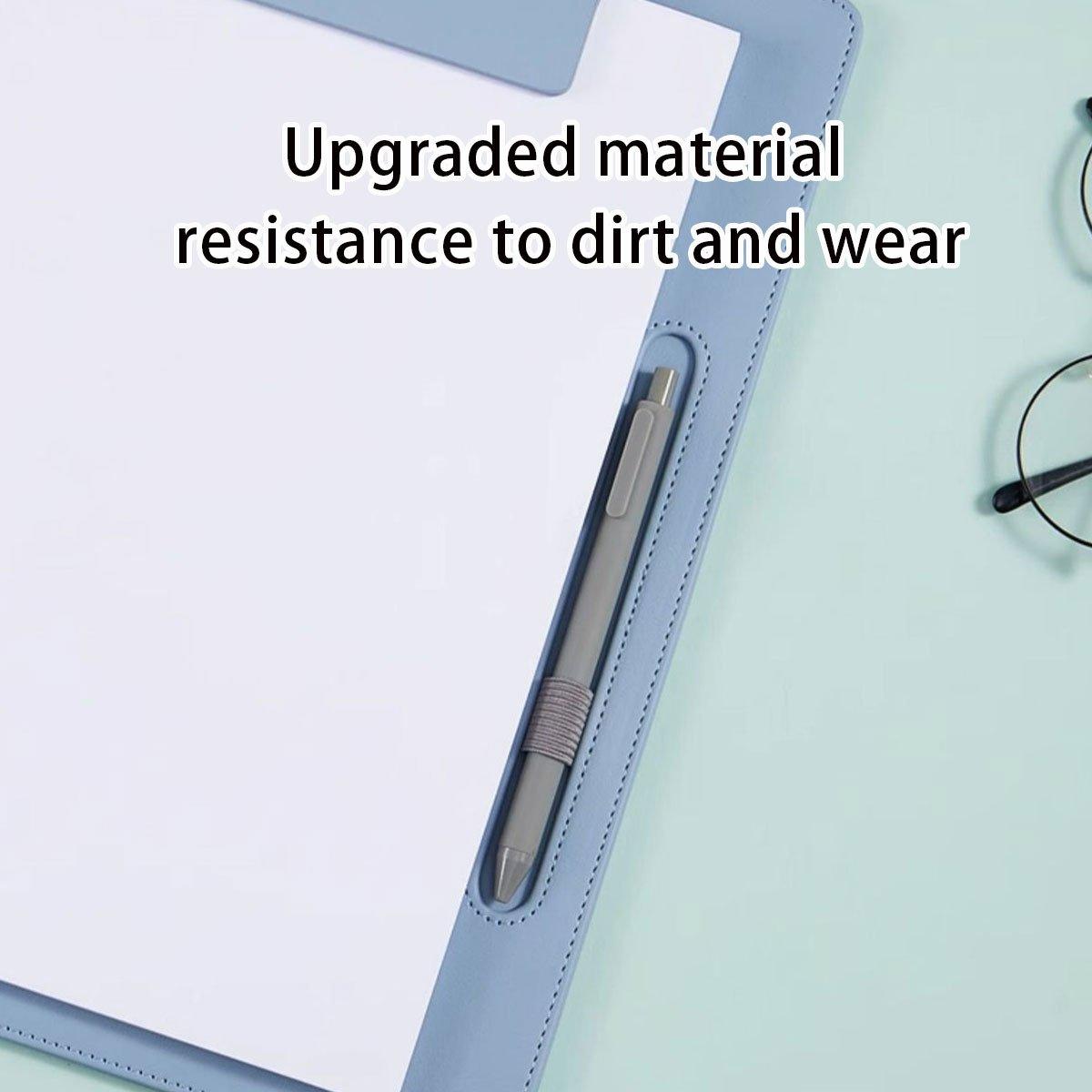 2pcs Leather Clipboard Conference File Holder Hotel Menu Pad Durable Board Clip - Black