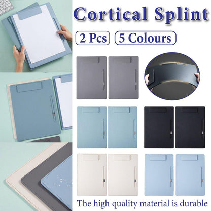 2pcs Leather Clipboard Conference File Holder Hotel Menu Pad Durable Board Clip - Cream