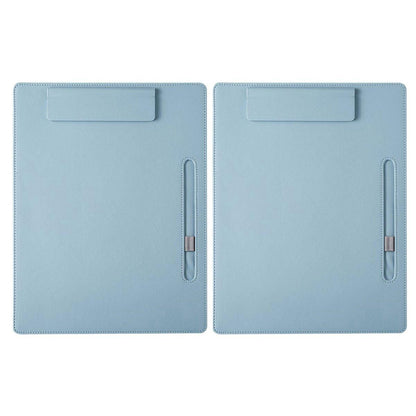 2pcs Leather Clipboard Conference File Holder Hotel Menu Pad Durable Board Clip - Cream