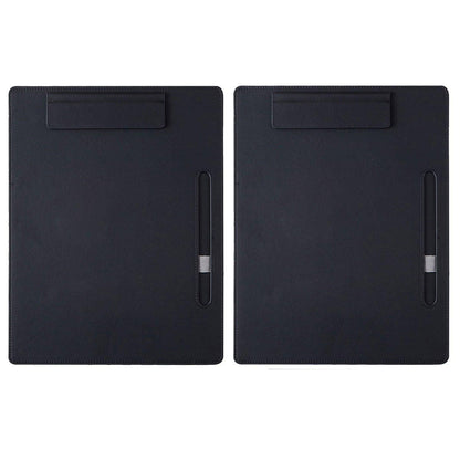 2pcs Leather Clipboard Conference File Holder Hotel Menu Pad Durable Board Clip - Cream