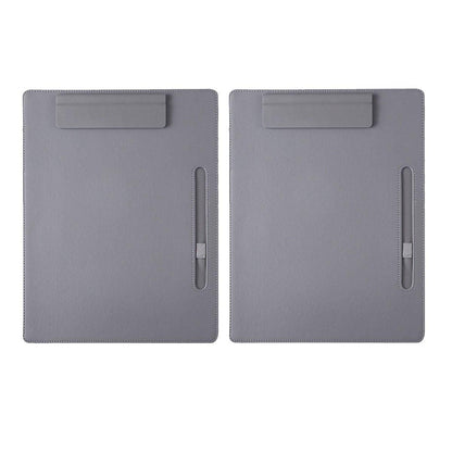 2pcs Leather Clipboard Conference File Holder Hotel Menu Pad Durable Board Clip - Cream
