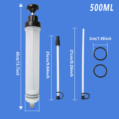 Manual Needle and Barrel Suction Oil Change Tool Pump for Brake Oil Filler - 500cc
