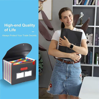 A4 Document Organiser 25 Compartments Multilayer Folder Office File Storage